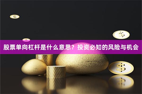 股票单向杠杆是什么意思？投资必知的风险与机会